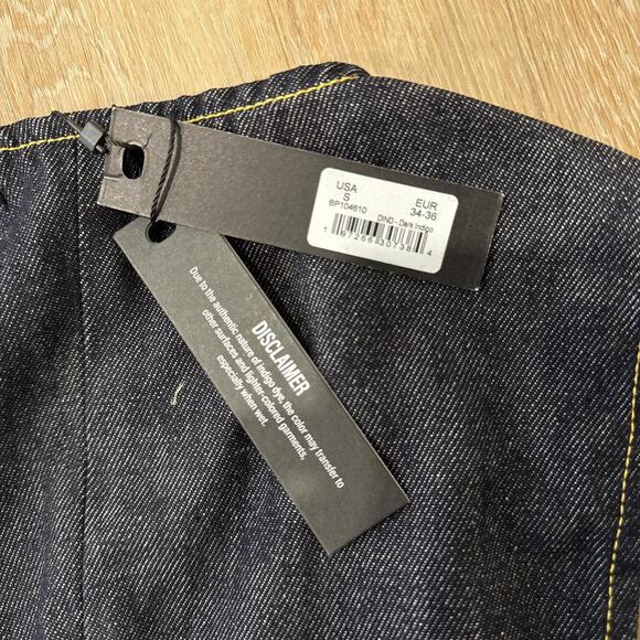 Navy denim vest with yellow - Picture 3 of 3